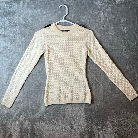 Karen Millen Women’s XS Wool Blend Textured Sweater Cream - Picture 1 of 6